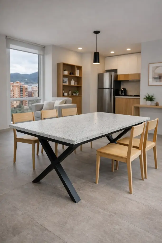 Comedor Manta (Longitud: 160cm - Ancho: 90cm - Altura: 72cm, Azufral, Verde Esmeralda)