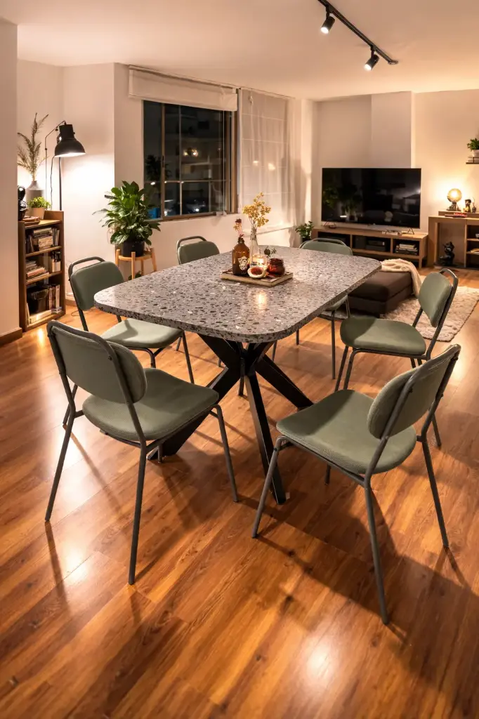 Comedor Turpial (Longitud: 120cm - Ancho: 80cm - Altura: 72cm, Azufral, Verde Esmeralda)